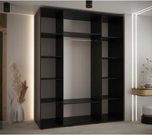 Szafa przesuwna wysoka Davos 1 190, gÅ. 60 cm czarny + biaÅy + zÅoty