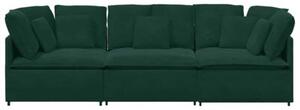 Sofa moduÅowa z poduszkami aksamitna ciemnozielona