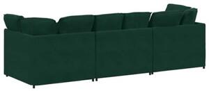 Sofa moduÅowa z poduszkami aksamitna ciemnozielona