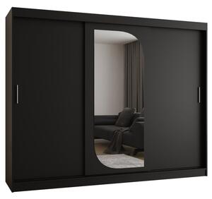 Szafa przesuwna z lustrem garderoba Lucy 250 wys. 200 cm czarny