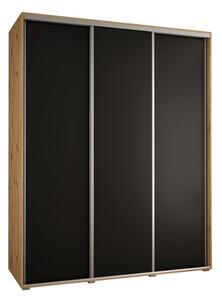 Szafa przesuwna wysoka Davos 1 200, gÅ. 60 cm artisan + czarny + srebrny