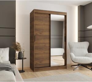 Szafa przesuwna z lustrem garderoba Rubino T2 120 wys. 200 cm orzech warmia