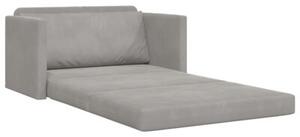 Sofa bed jasnoszary 124 x 204 x 61 cm aksamit