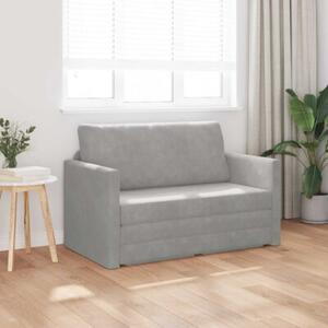 Sofa bed jasnoszary 124 x 204 x 61 cm aksamit