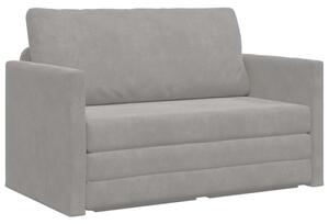Sofa bed jasnoszary 124 x 204 x 61 cm aksamit