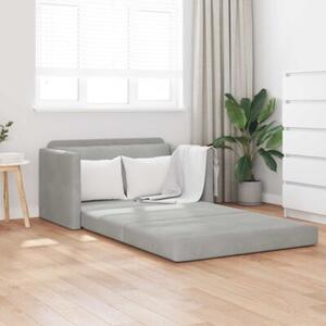 Sofa bed jasnoszary 124 x 204 x 61 cm aksamit