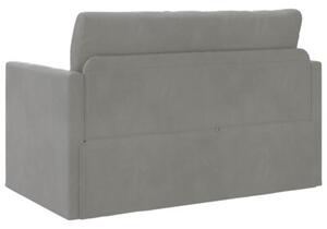 Sofa bed jasnoszary 124 x 204 x 61 cm aksamit