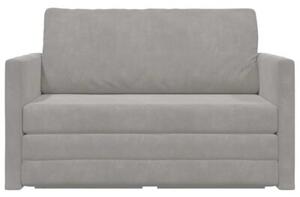 Sofa bed jasnoszary 124 x 204 x 61 cm aksamit
