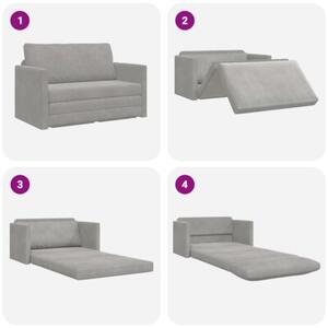 Sofa bed jasnoszary 124 x 204 x 61 cm aksamit