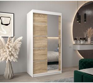 Szafa przesuwna garderoba Verona 2 100 wys. 200 cm biaÅy + sonoma