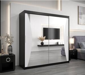 Szafa przesuwna garderoba Monaco 200 wys. 200 cm czarny + czarny