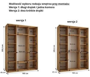 Szafa przesuwna wysoka Davos 1 160, gÅ. 45 cm biaÅy + czarny + czarny