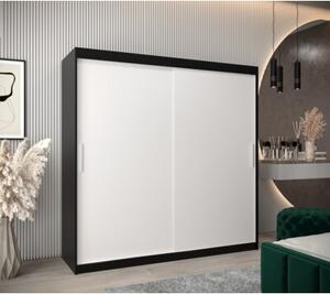 Szafa przesuwna garderoba Tokyo 200 wys. 200 cm czarny + czarny
