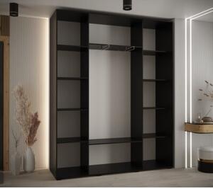 Szafa przesuwna wysoka Davos 1 200, gÅ. 45 cm czarny + czarny + srebrny