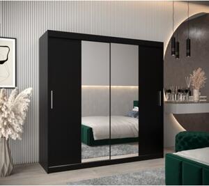 Szafa przesuwna garderoba Tokyo 1 200 wys. 200 cm czarny + czarny