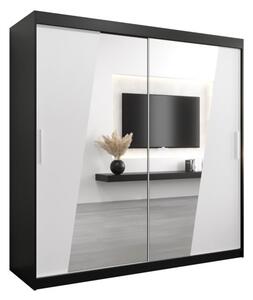 Szafa przesuwna garderoba Rhomb 200 wys. 200 cm czarny + czarny