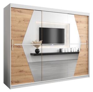 Szafa przesuwna garderoba Boliwia 250 wys. 200 cm biaÅy + artisan