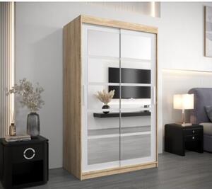 Szafa przesuwna garderoba Roma 2 120 wys. 200 cm sonoma + biaÅy