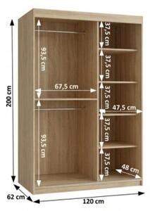 Szafa przesuwna garderoba Verona 1 120 wys. 200 cm sonoma + biaÅy