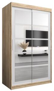 Szafa przesuwna garderoba Roma 2 120 wys. 200 cm sonoma + biaÅy