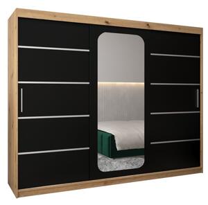 Szafa przesuwna garderoba Promo V2 250 wys. 200 cm artisan + czarny