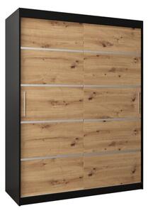 Szafa przesuwna garderoba Verona 1 150 wys. 200 cm czarny + artisan