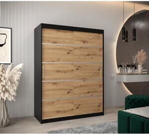 Szafa przesuwna garderoba Verona 1 150 wys. 200 cm czarny + artisan