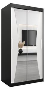 Szafa przesuwna garderoba Monaco 100 wys. 200 cm czarny + czarny