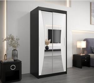 Szafa przesuwna garderoba Monaco 100 wys. 200 cm czarny + czarny