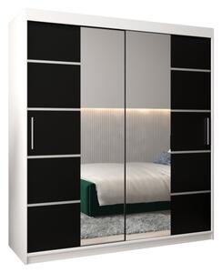 Szafa przesuwna garderoba Verona 4 180 wys. 200 cm biaÅy + czarny