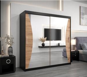 Szafa przesuwna garderoba Monaco 200 wys. 200 cm czarny + artisan
