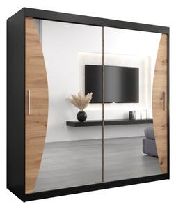 Szafa przesuwna garderoba Monaco 200 wys. 200 cm czarny + artisan