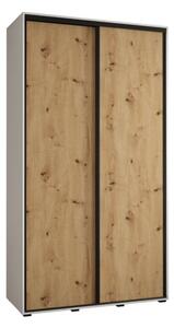 Szafa przesuwna wysoka Davos 1 140, gÅ. 45 cm biaÅy + artisan + czarny