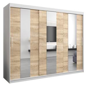 Szafa przesuwna garderoba Pole 250 wys. 200 cm biaÅy + sonoma