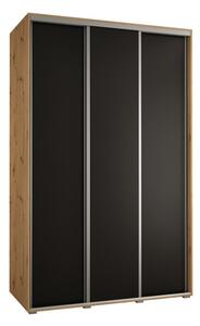 Szafa przesuwna wysoka Davos 1 150, gÅ. 45 cm artisan + czarny + srebrny