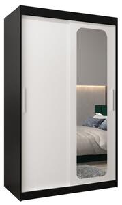 Szafa przesuwna garderoba Promo T2 120 wys. 200 cm czarny + czarny