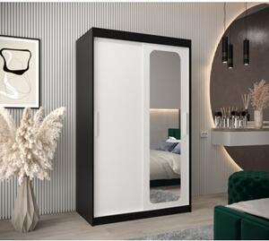 Szafa przesuwna garderoba Promo T2 120 wys. 200 cm czarny + czarny