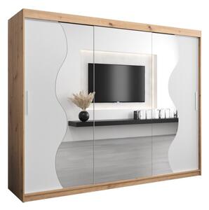 Szafa przesuwna garderoba Madryt 250 wys. 200 cm artisan + biaÅy