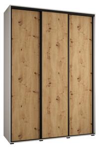 Szafa przesuwna wysoka Davos 1 180, gÅ. 45 cm biaÅy + artisan + czarny