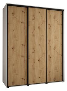 Szafa przesuwna wysoka Davos 1 200, gÅ. 60 cm biaÅy + artisan + czarny