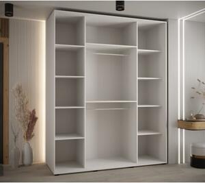 Szafa przesuwna wysoka Davos 1 200, gÅ. 60 cm biaÅy + biaÅy + srebrny