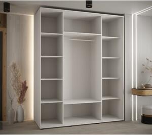 Szafa przesuwna wysoka Davos 1 200, gÅ. 60 cm biaÅy + biaÅy + srebrny