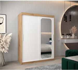 Szafa przesuwna garderoba Promo T2 150 wys. 200 cm artisan + biaÅy