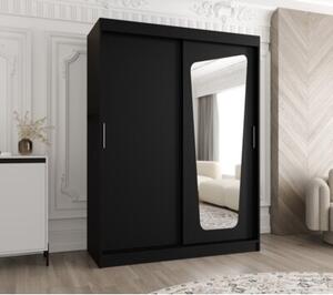 Szafa przesuwna z lustrem garderoba Moka 150 wys. 200 cm czarny