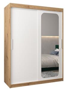 Szafa przesuwna garderoba Promo T2 150 wys. 200 cm artisan + biaÅy