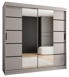 Szafa przesuwna z lustrem garderoba Rubino V4 200 wys. 200 cm kaszmir