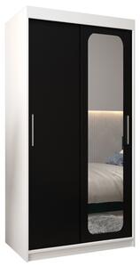 Szafa przesuwna garderoba Promo T2 100 wys. 200 cm biaÅy + czarny