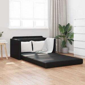 Sofa bed czarny 124 x 71 x 78 cm sztuczna skÃ³ra