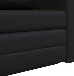 Sofa bed czarny 124 x 71 x 78 cm sztuczna skÃ³ra