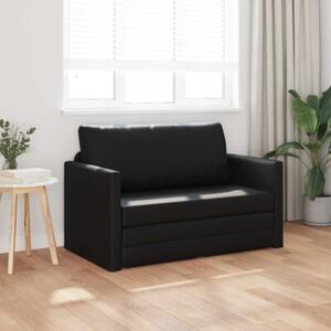 Sofa bed czarny 124 x 71 x 78 cm sztuczna skÃ³ra